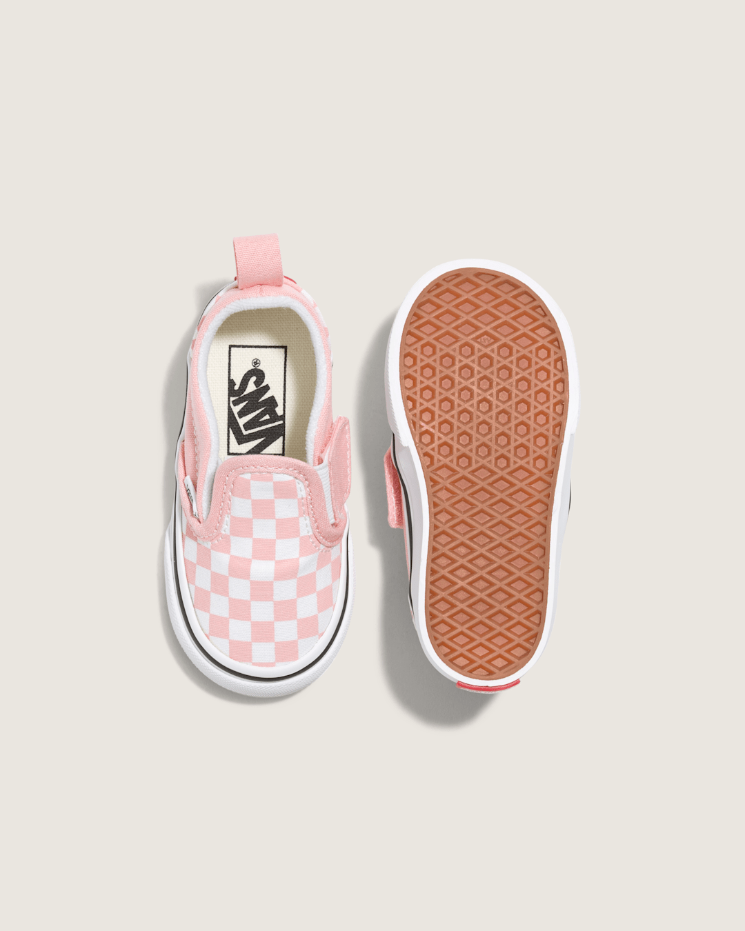 Vans Toddler Slip-On V Checkerboard Powder Pink/True White Shoes