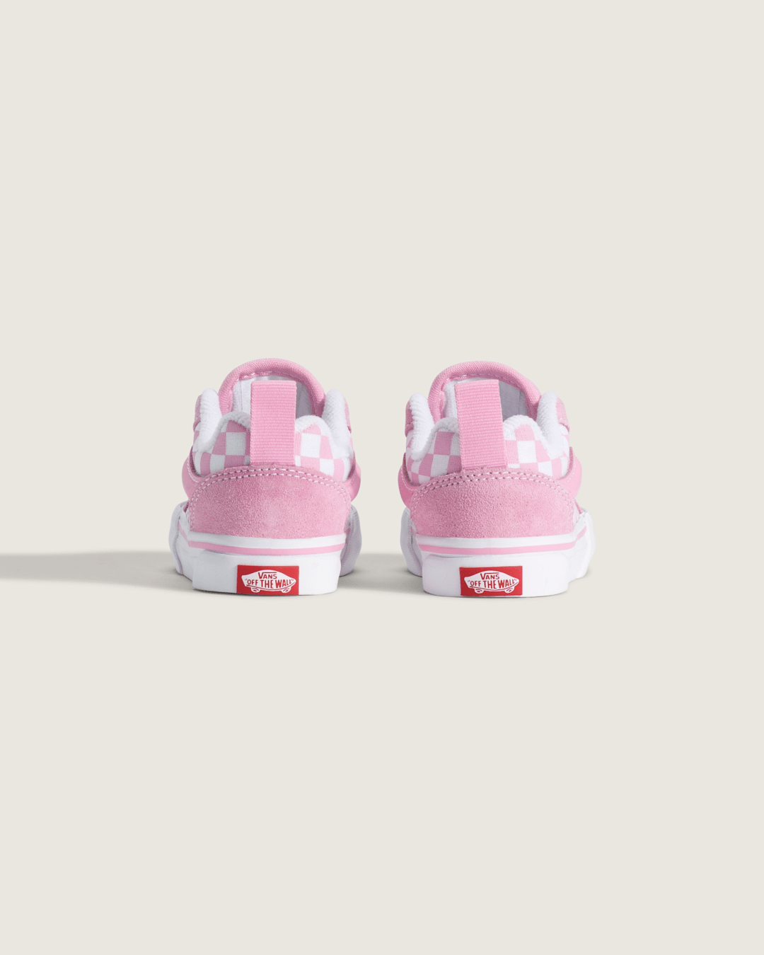 Vans Toddler Knu Skool Checkerboard Shoe in Checkerboard Prism Pink / True White