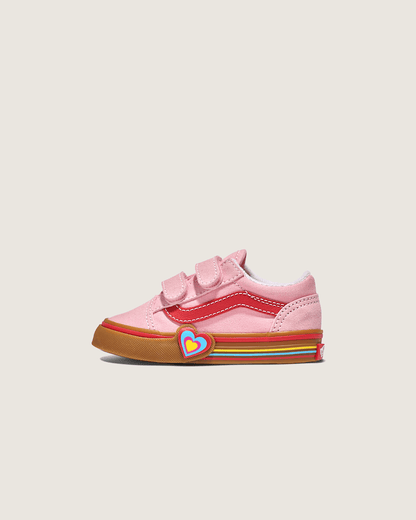 Vans Toddler Old Skool V Shoe in Gum Pink