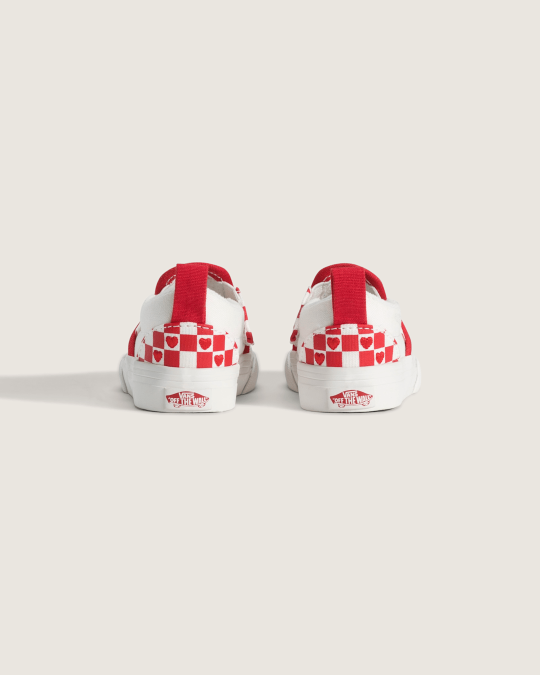 Vans Toddler Classic Slip-On V Checkerboard Shoe in Checkerboard Racing Red / True White
