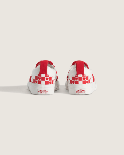 Vans Toddler Classic Slip-On V Checkerboard Shoe in Checkerboard Racing Red / True White