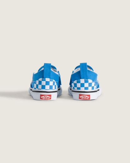 Vans Toddler Classic Slip-On V Checkerboard Shoe in Checkerboard Bright Azure Blue