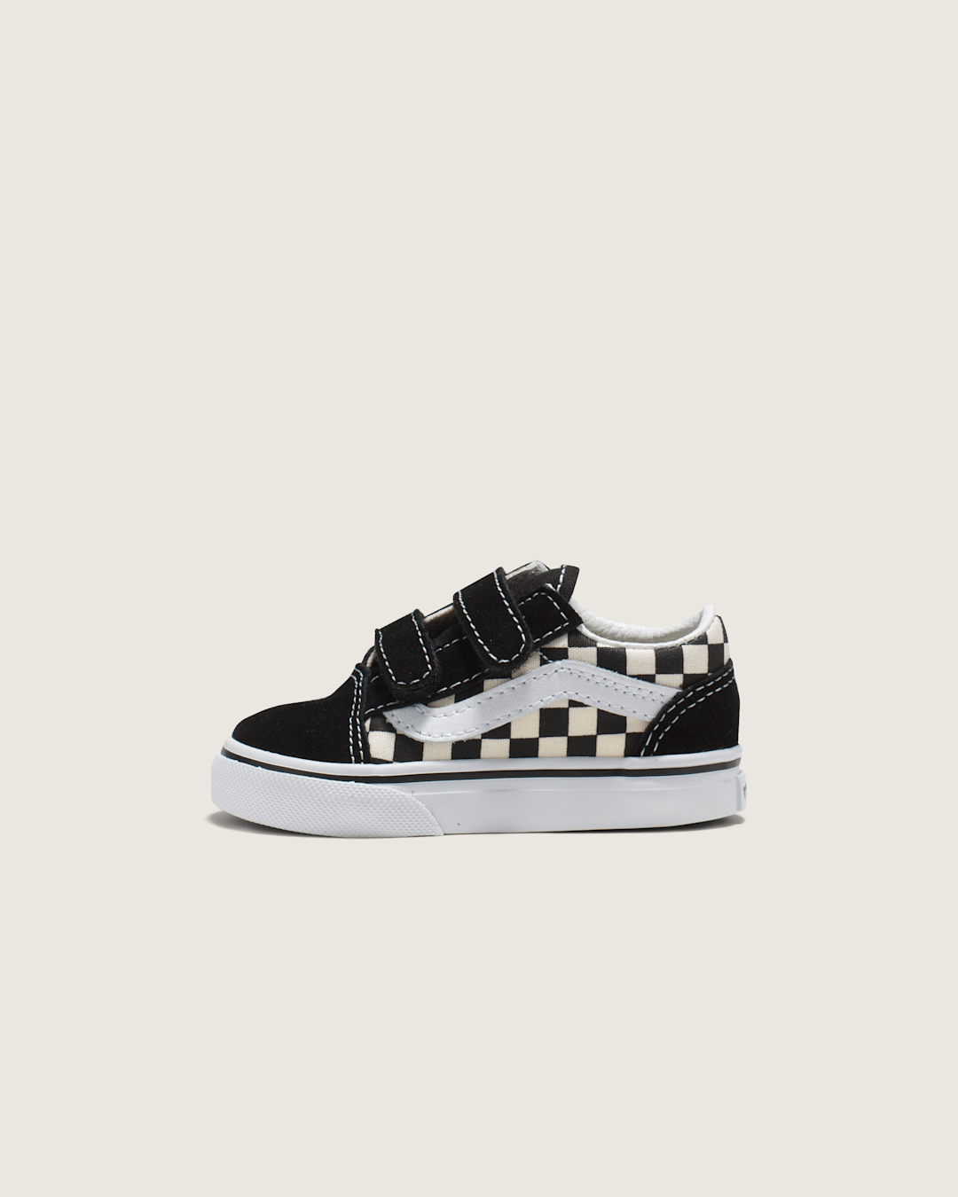 Vans Toddler Old Skool V Checkerboard Shoe in Checkerboard Black / White