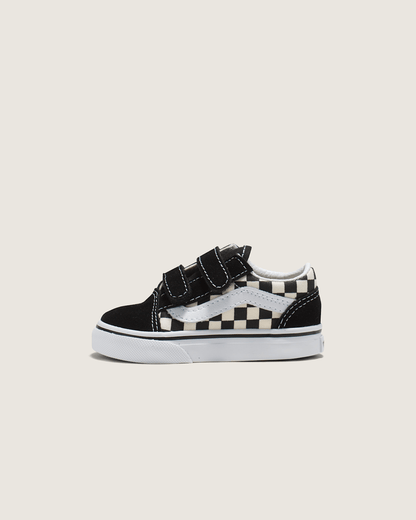 Vans Toddler Old Skool V Checkerboard Shoe in Checkerboard Black / White