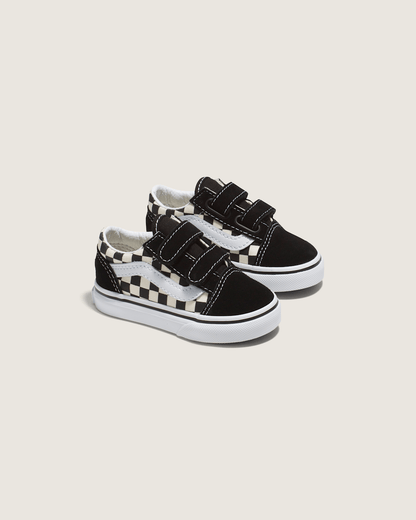 Vans Toddler Old Skool V Checkerboard Shoe in Checkerboard Black / White