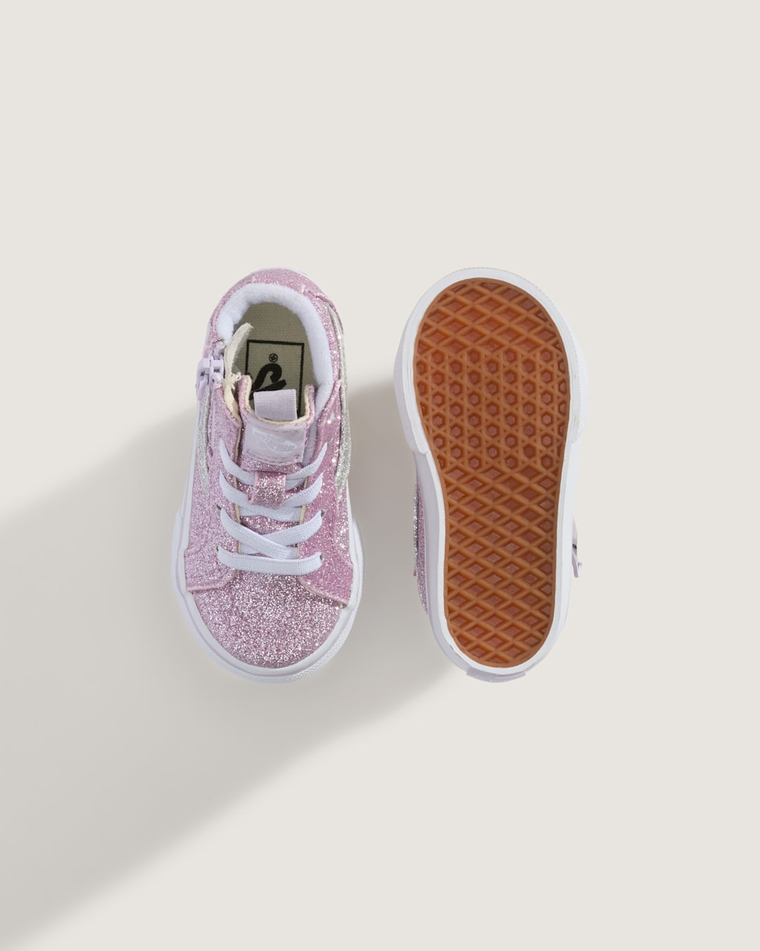 Vans Toddler Sk8-Hi Side Zip Shoe in Glitter Lilac Mist Purple