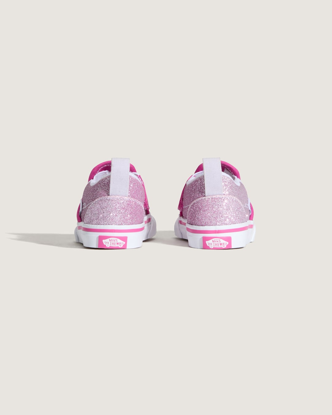 Vans Toddler Classic Slip-On V Shoe in Glitter Raspberry Rose Pink