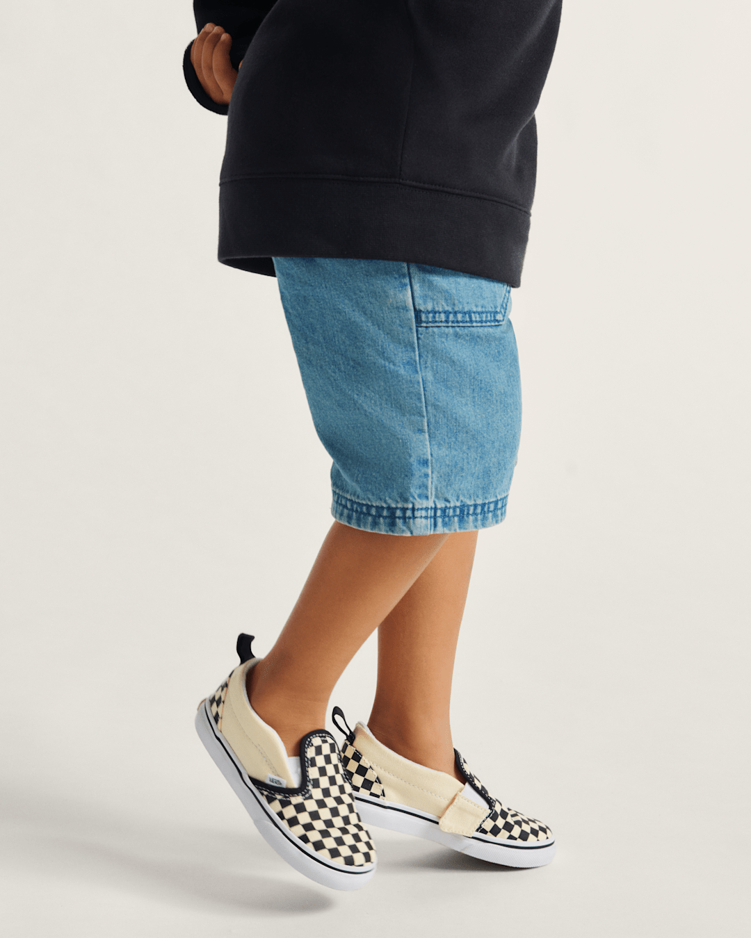 Vans Toddler Slip-On V Checkerboard Black/Whitee Shoes