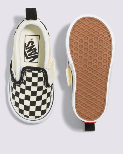 Vans Toddler Slip-On V Checkerboard Black/Whitee Shoes