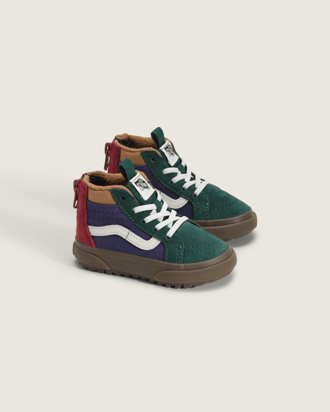 Vans Toddler Sk8-Hi Zip Water Resistant Gum Shoe in Blue / Green