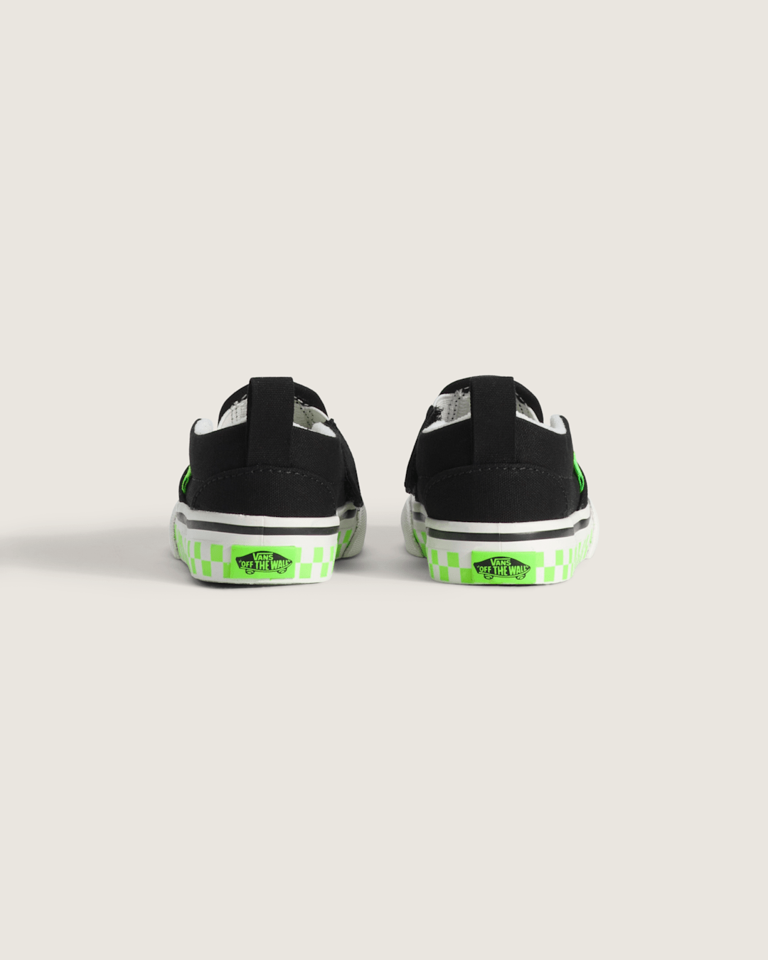 Vans Toddler Classic Slip-On V Shoe in Glow-in-the-Dark Black / Green Gecko