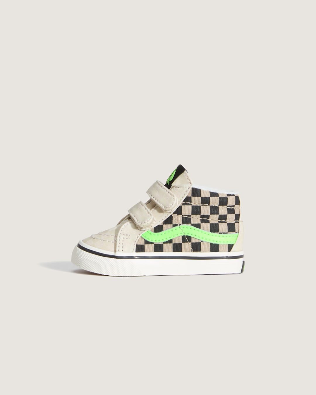 Vans Toddler Sk8-Mid V Shoe in Glow-in-the-Dark Taupe Mist Grey