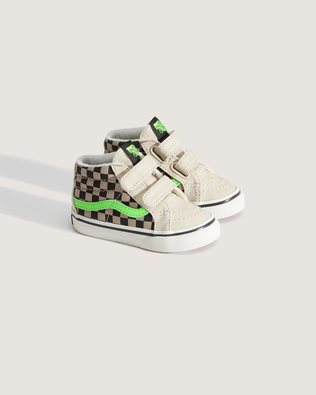 Vans Toddler Sk8-Mid V Shoe in Glow-in-the-Dark Taupe Mist Grey
