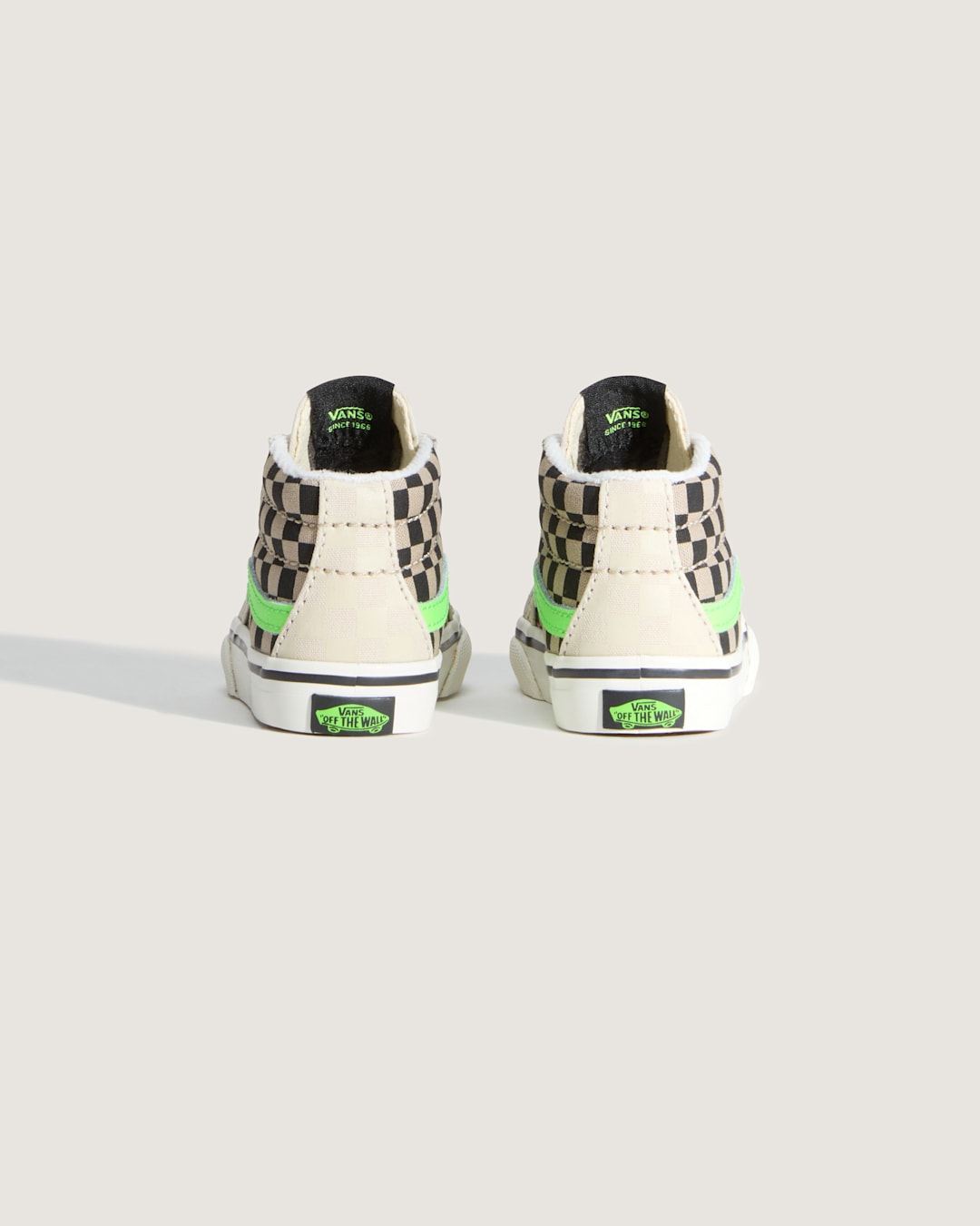 Vans Toddler Sk8-Mid V Shoe in Glow-in-the-Dark Taupe Mist Grey