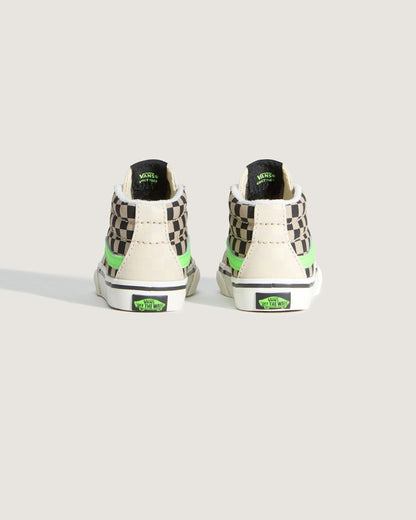 Vans Toddler Sk8-Mid V Shoe in Glow-in-the-Dark Taupe Mist Grey