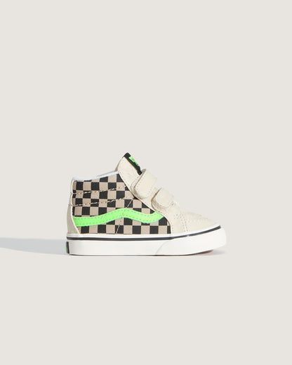 Vans Toddler Sk8-Mid V Shoe in Glow-in-the-Dark Taupe Mist Grey