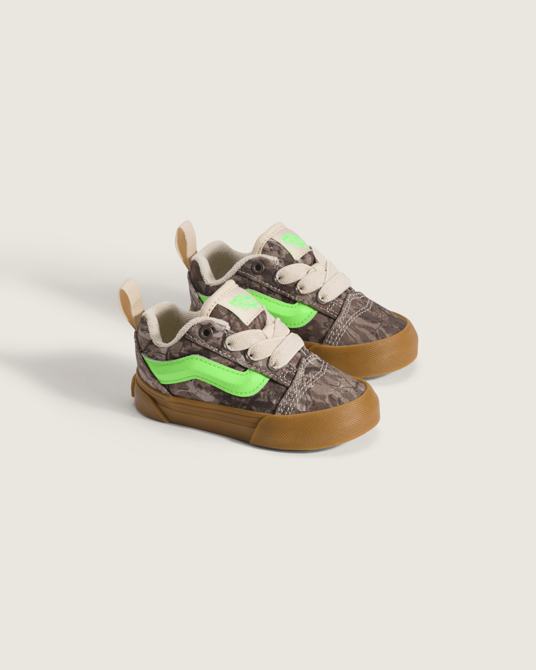Vans Toddler Knu Skool Shoe in Camo Gecko Green
