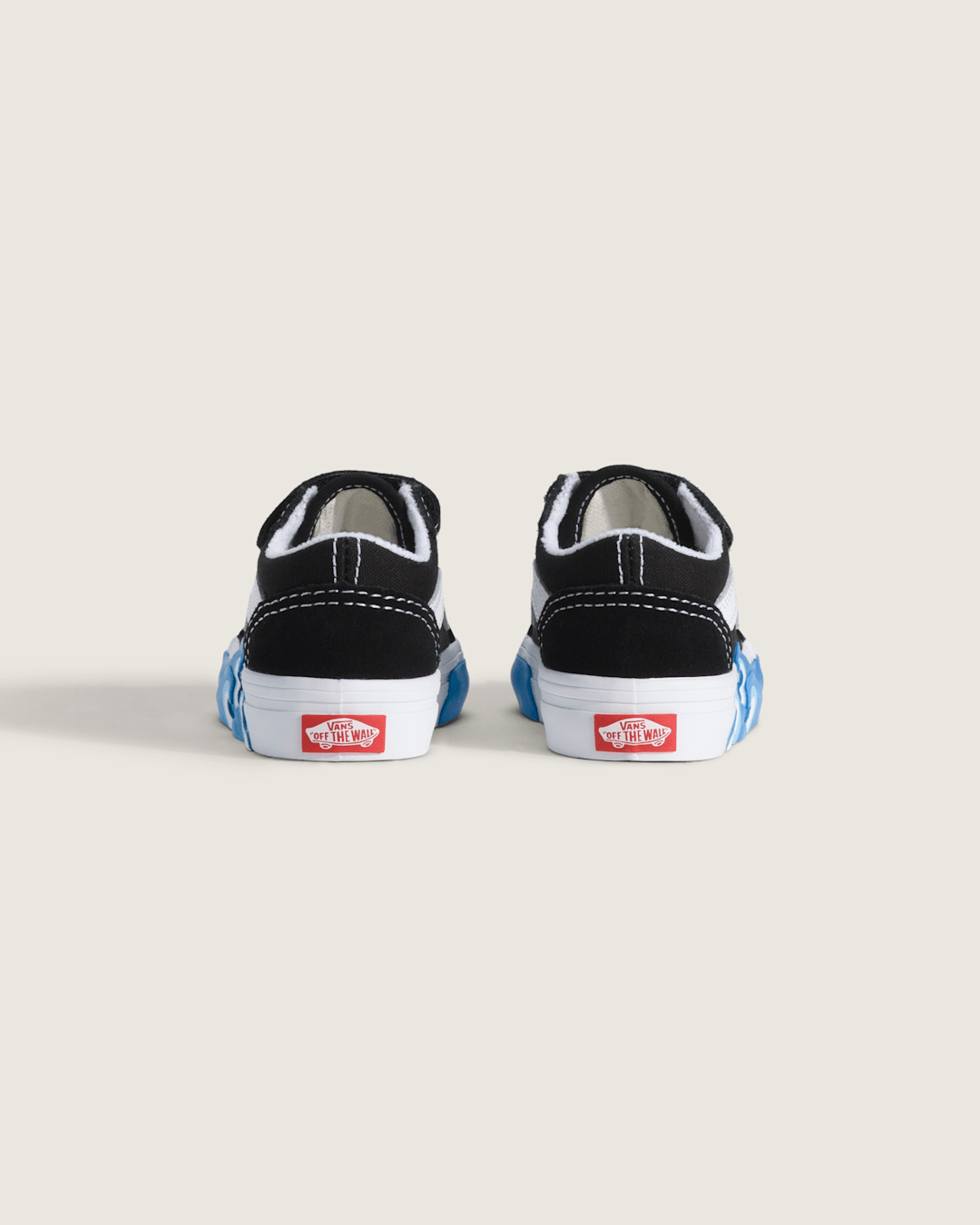 Vans Toddler Old Skool V Shoe in Black / Bright Azure Blue