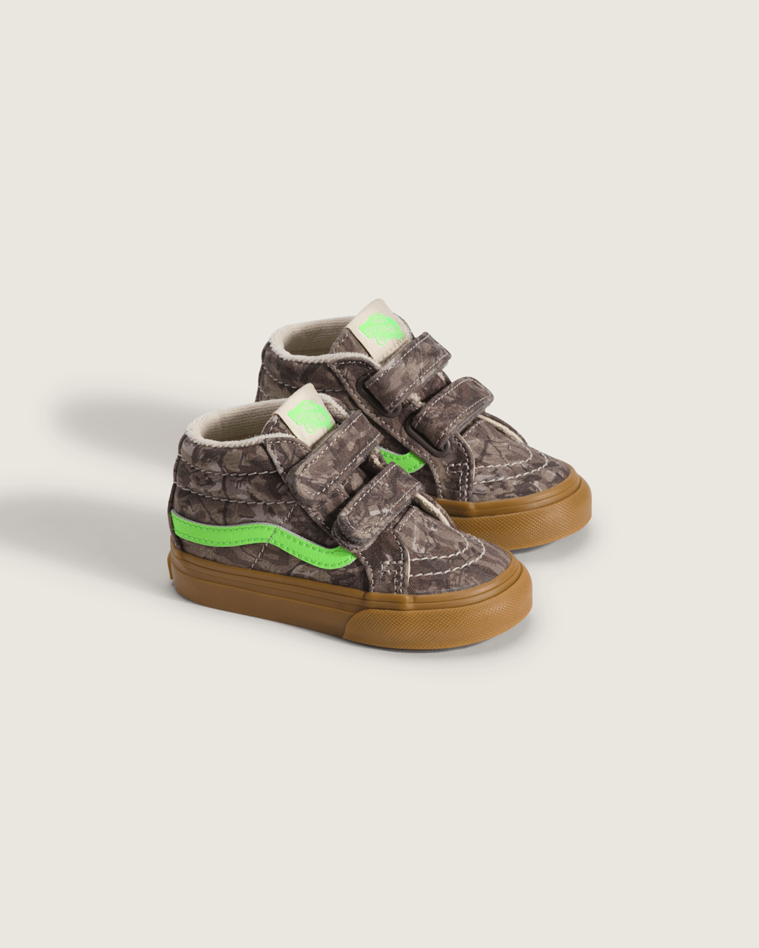 Vans Toddler Sk8-Mid V Shoe in Camo Gecko Green