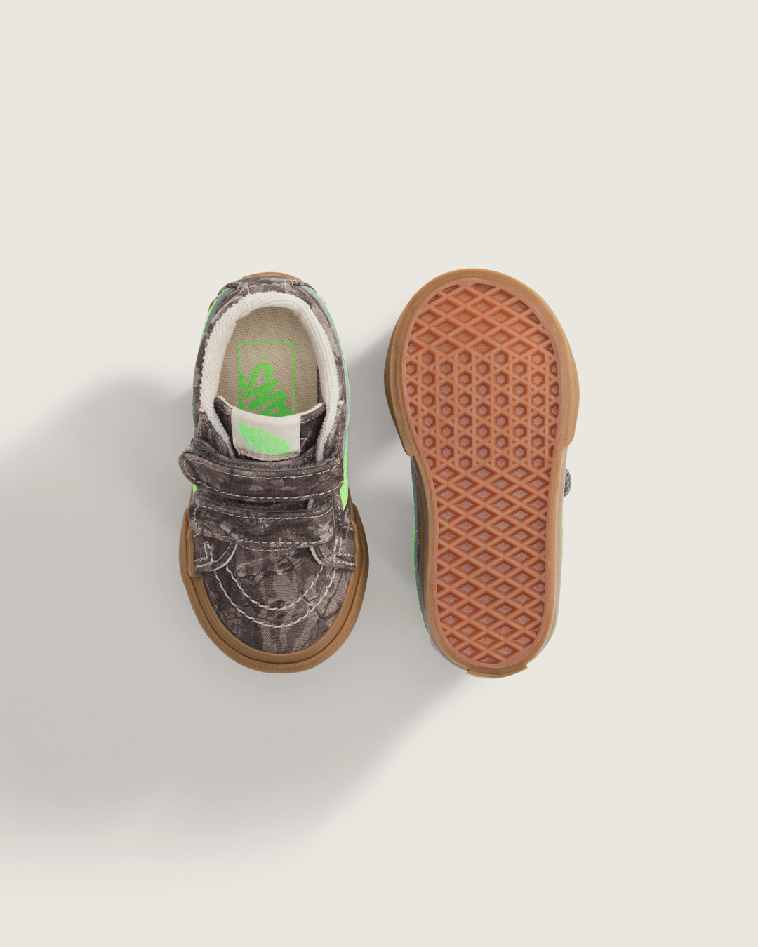 Vans Toddler Sk8-Mid V Shoe in Camo Gecko Green
