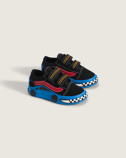 Vans Toddler Old Skool V Shoe in Black / Blue