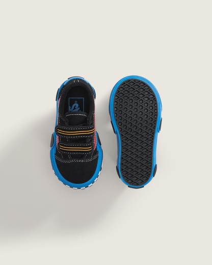 Vans Toddler Old Skool V Shoe in Black / Blue
