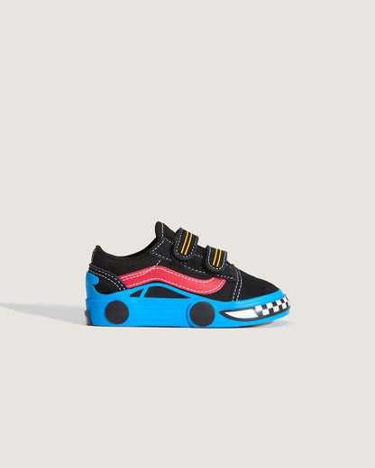 Vans Toddler Old Skool V Shoe in Black / Blue