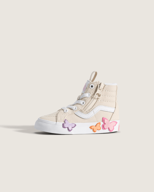 Vans Toddler Sk8-Hi Side Zip Shoe in Beige