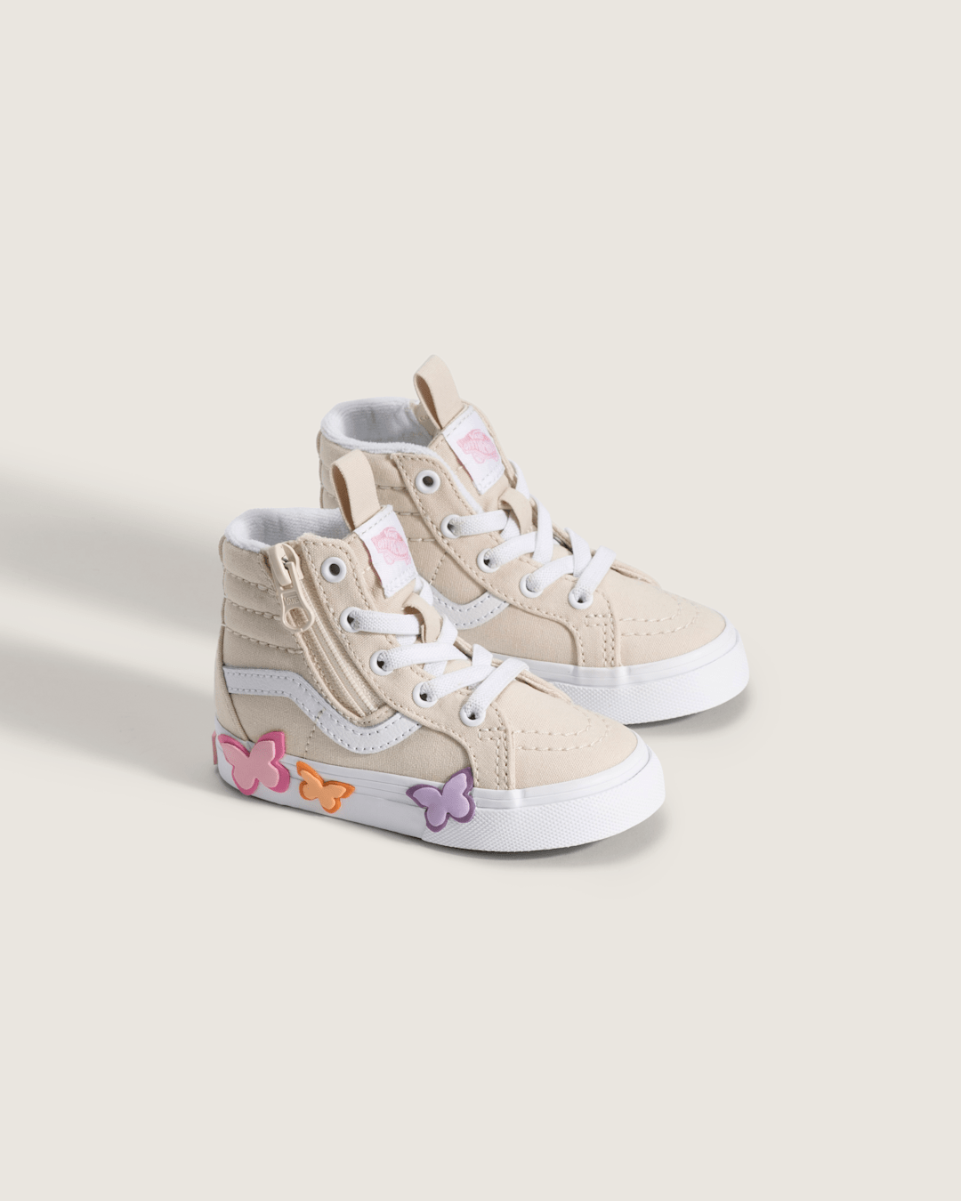 Vans Toddler Sk8-Hi Side Zip Shoe in Beige