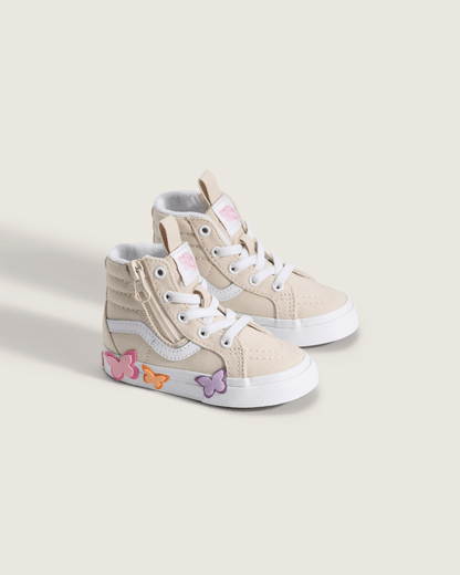 Vans Toddler Sk8-Hi Side Zip Shoe in Beige