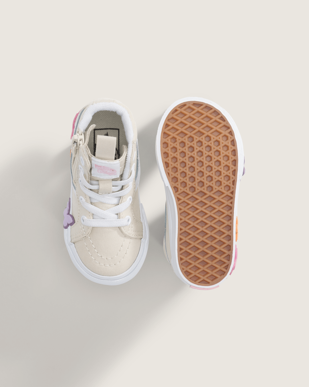 Vans Toddler Sk8-Hi Side Zip Shoe in Beige