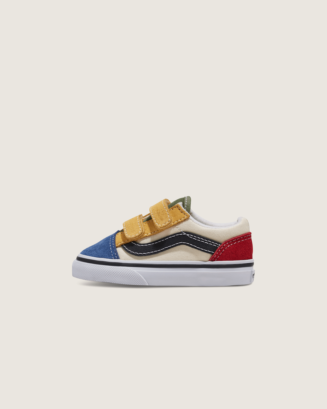 Vans Toddler Old Skool V Shoe in Red / Blue