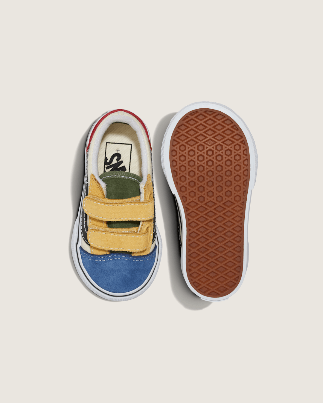 Vans Toddler Old Skool V Shoe in Red / Blue