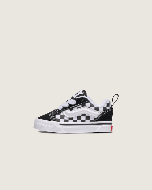 Vans Toddler Knu Skool Checkerboard Shoe in Checkerboard Black / True White