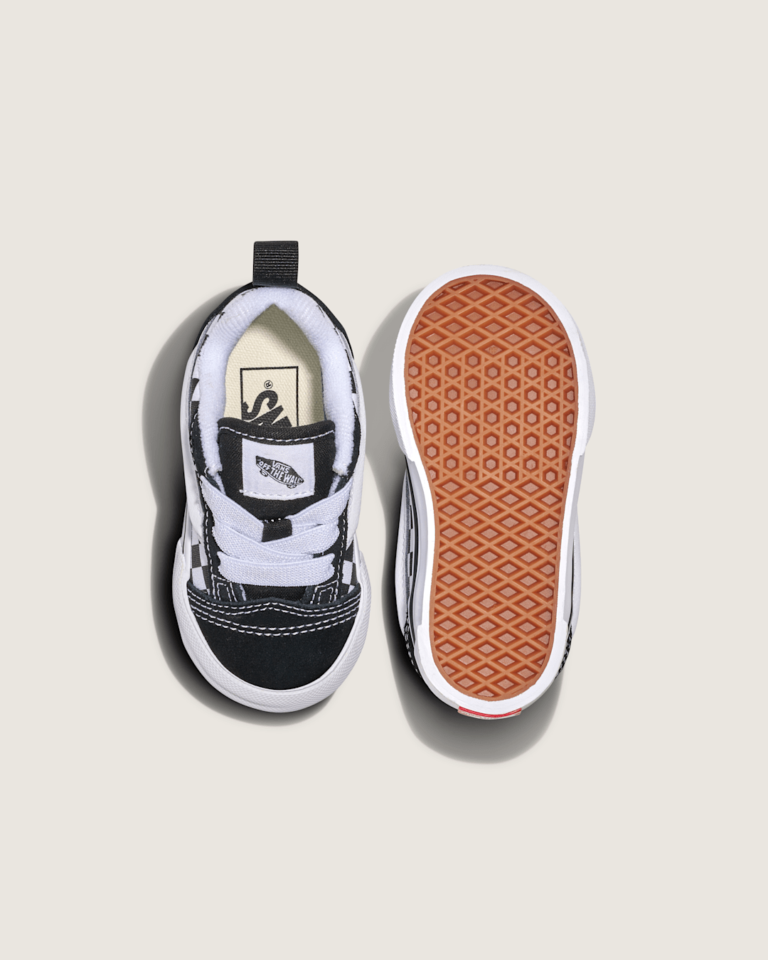 Vans Toddler Knu Skool Checkerboard Shoe in Checkerboard Black / True White