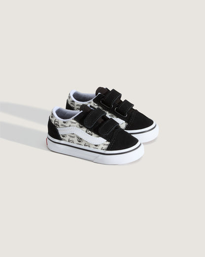Vans Toddler Old Skool V Shoe in Black / White