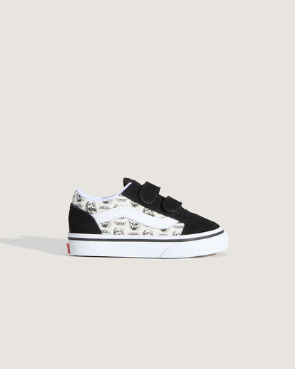 Vans Toddler Old Skool V Shoe in Black / White