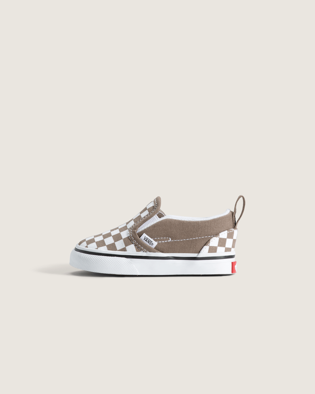 Vans Toddler Slip-On V Checkerboard Shoe in Checkerboard Walnut Brown