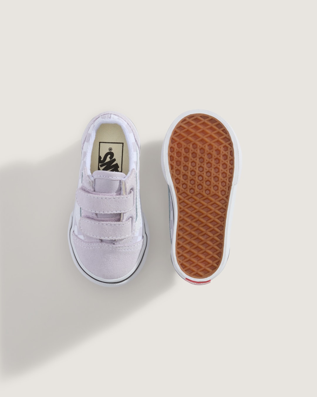 Vans Toddler Old Skool V Checkerboard Shoe in Checkerboard Lilac Mist Purple