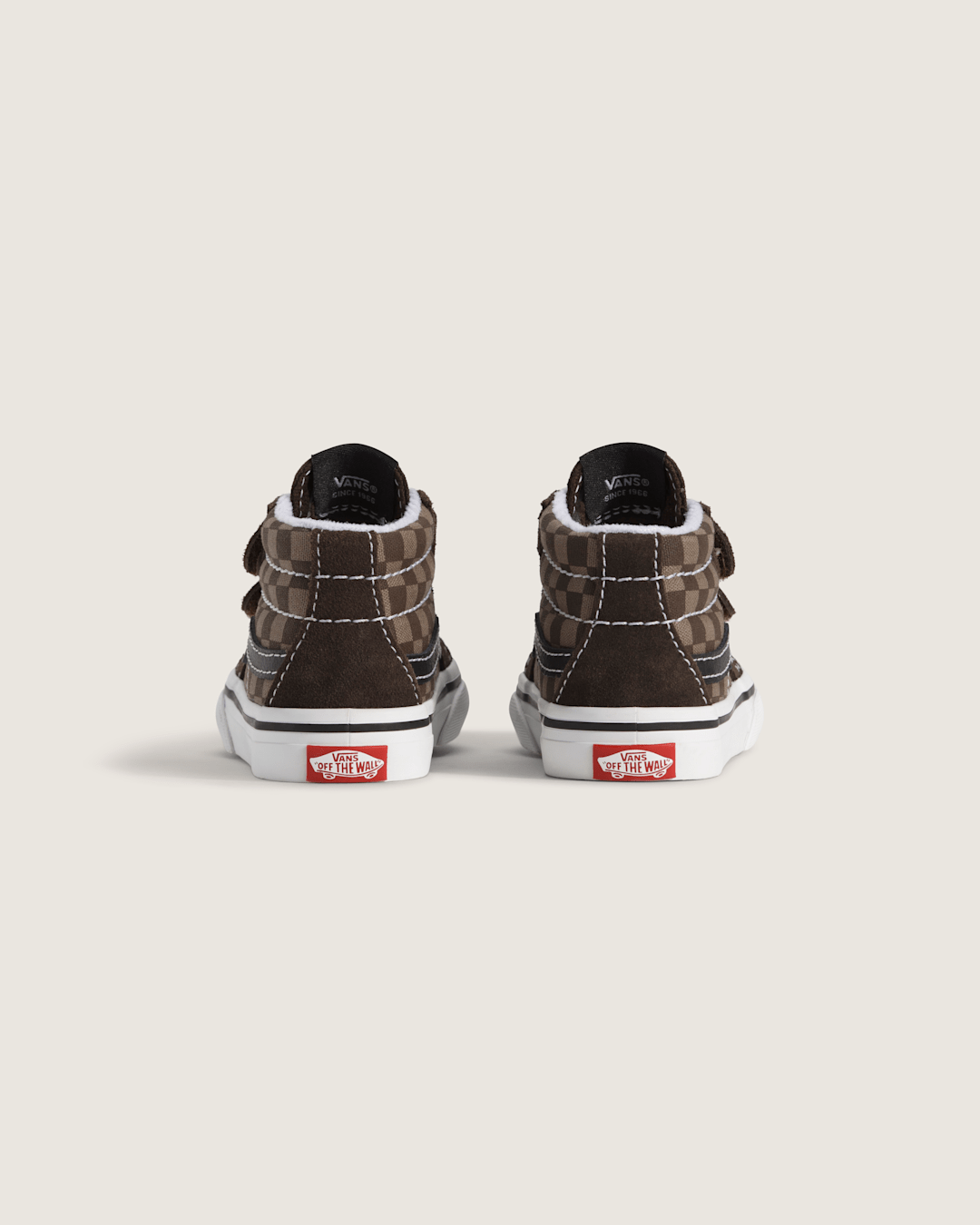 Vans Toddler Sk8-Mid V Checkerboard Shoe in Checkerboard Brown