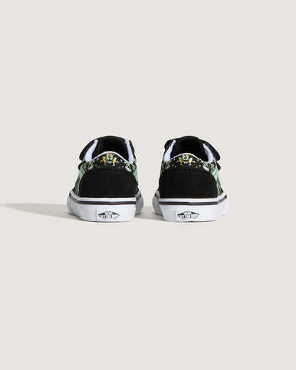 Vans Toddler Old Skool V Shoe in Black / Green
