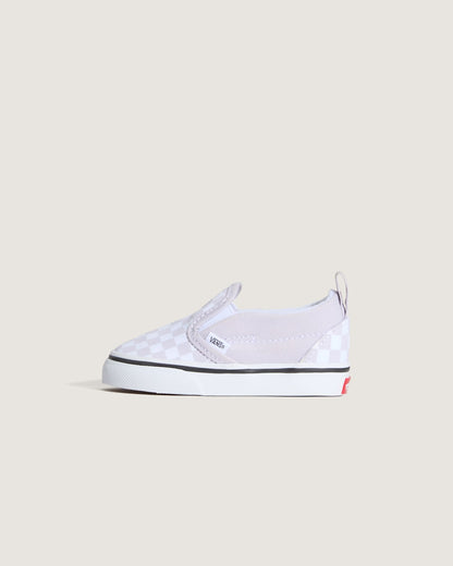 Vans Toddler Classic Slip-On V Checkerboard Shoe in Checkerboard Lilac Mist Purple