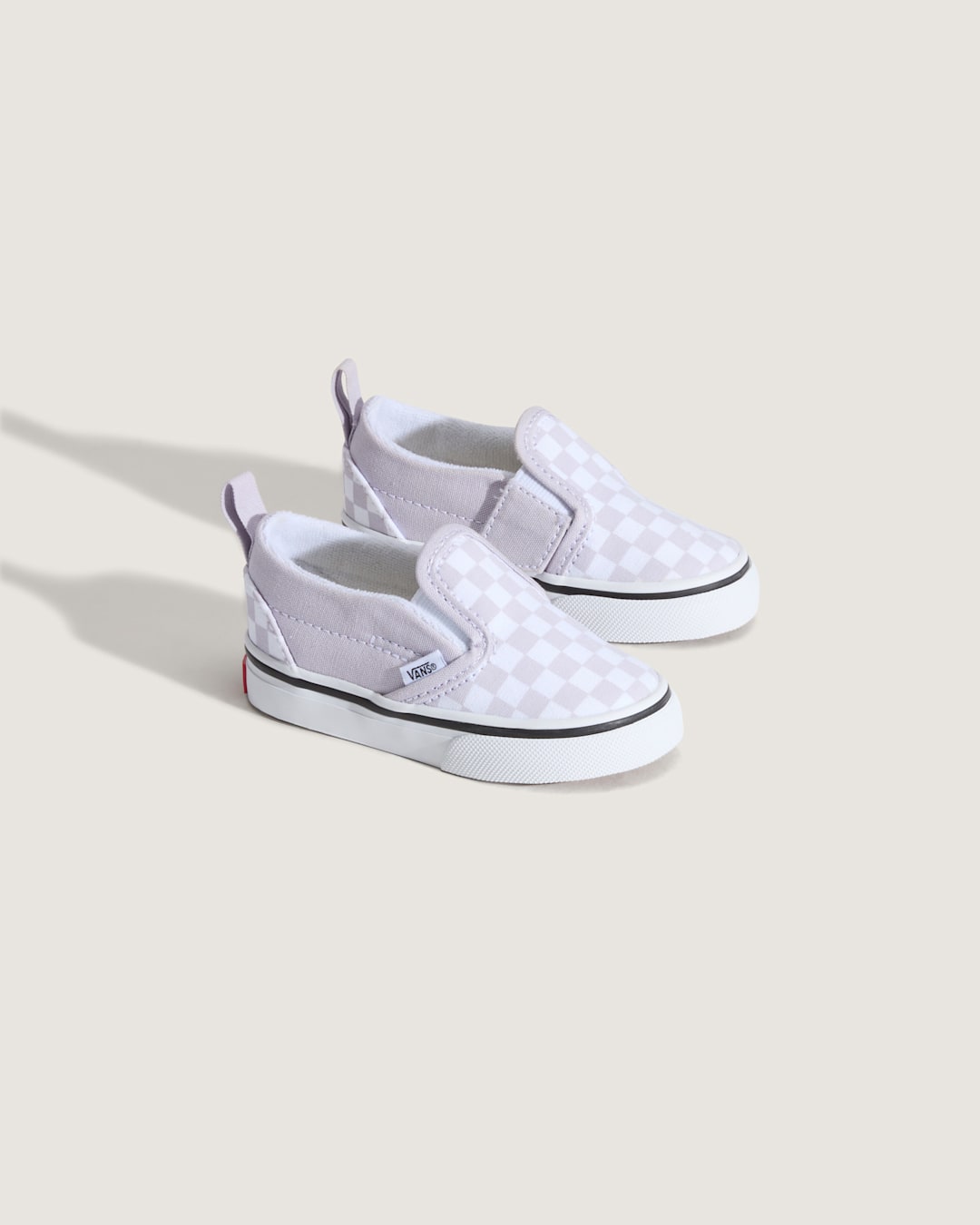 Vans Toddler Classic Slip-On V Checkerboard Shoe in Checkerboard Lilac Mist Purple