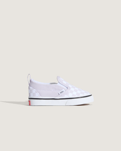 Vans Toddler Classic Slip-On V Checkerboard Shoe in Checkerboard Lilac Mist Purple