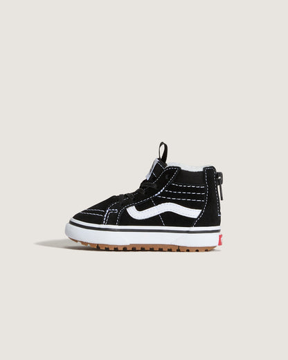 Vans Toddler Sk8-Hi Zip Water Resistant Shoe in Black / White