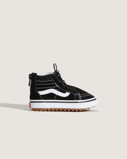 Vans Toddler Sk8-Hi Zip Water Resistant Shoe in Black / White