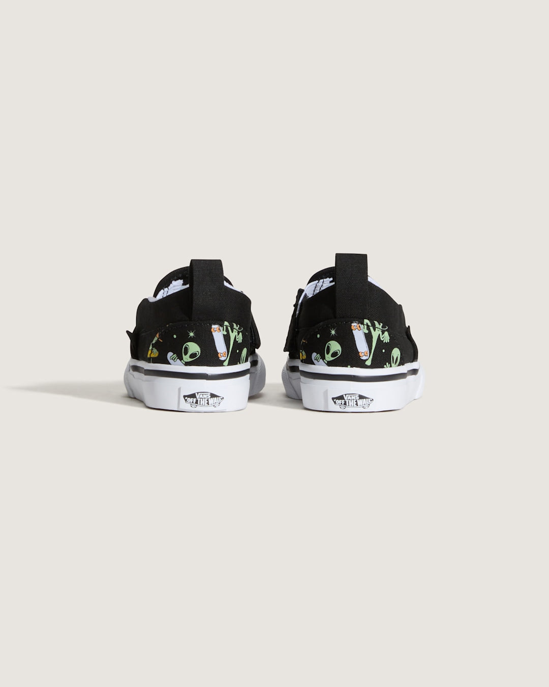 Vans Toddler Classic Slip-On V Shoe in Black / Green