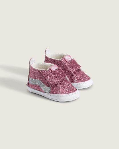 Vans Infant SK8-Hi Crib Shoe in Glitter Dawn Pink