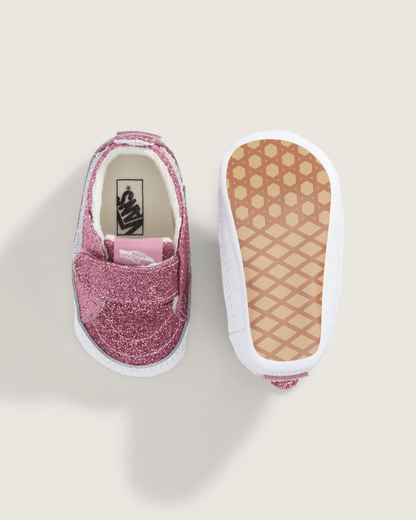 Vans Infant SK8-Hi Crib Shoe in Glitter Dawn Pink