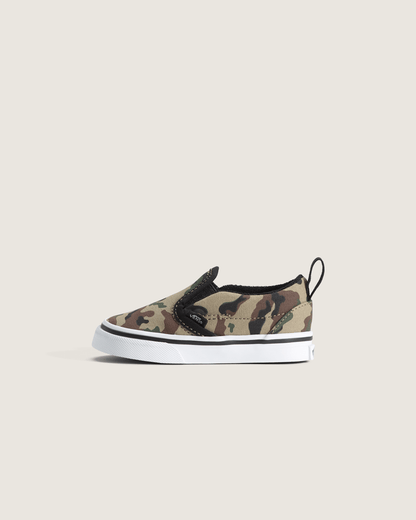 Vans Toddler Classic Slip-On V Shoe in Camo Black / Green